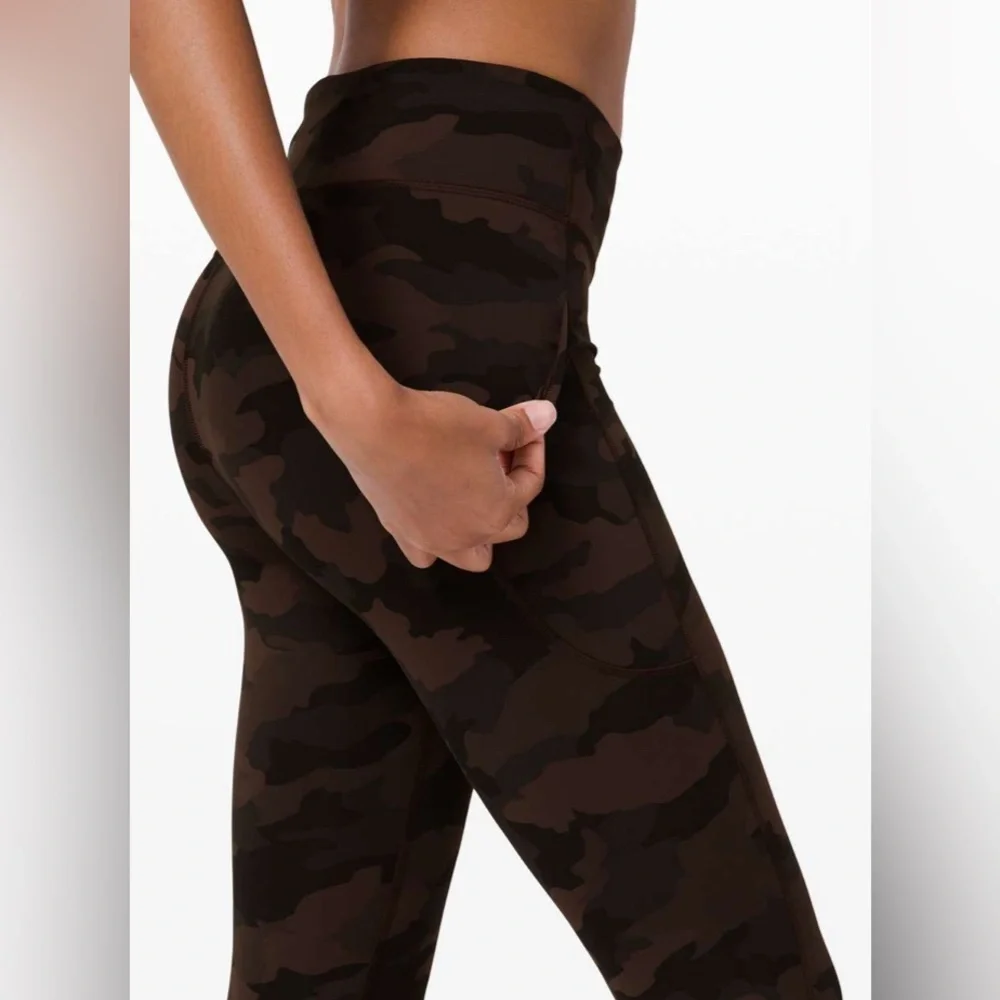 Lululemon Invigorate High-Rise Tight Leggings Heritage Camo Brown Women’s 4 25” - Picture 6 of 11